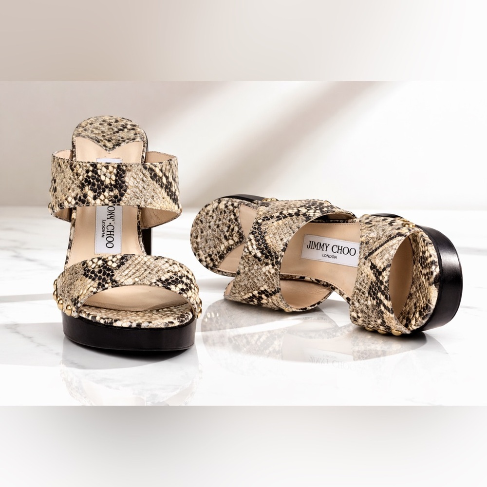 Jimmy Choo Ulrika Snakeskin Heels – Made in Italy – Cream | EU 39 (US 8.5–9)
